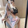 Classic Fashion Letter Thousand Birds Grid Imitation Cashmere Scarf Women's Winter Thickened Double Sided Air Conditioning Shawl Scarf Women's