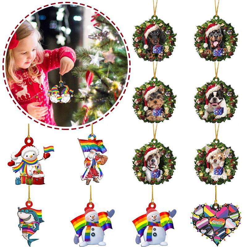 Tree Hanging Christmas Pendant Xmas Decor Ornaments Gift Santa Snowman Dog Gonk