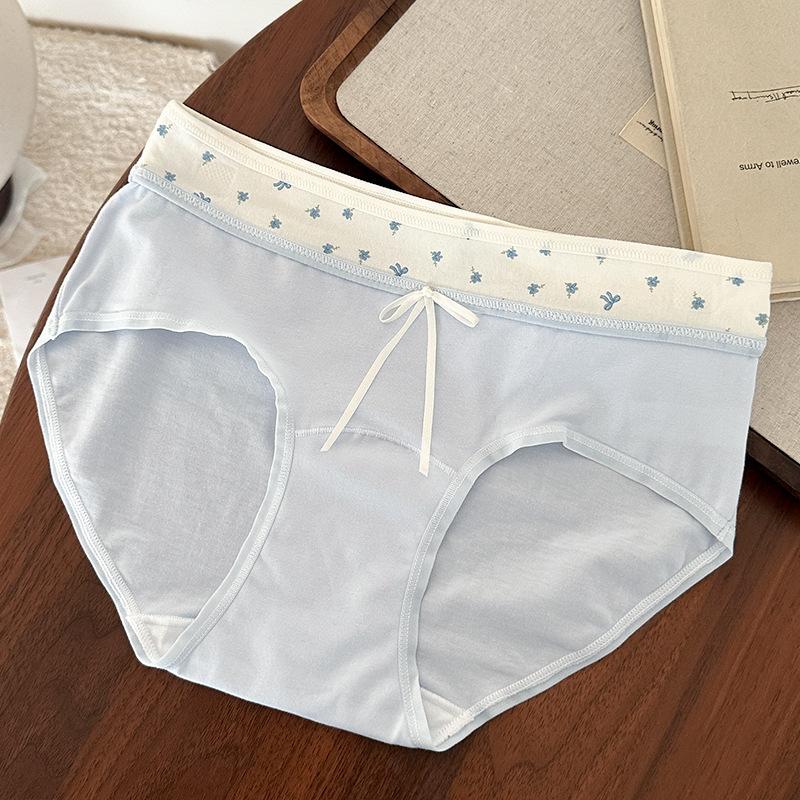 Class A bacteriostatic underwear girls' women's briefs, new summer thin extended crotch bow shorts