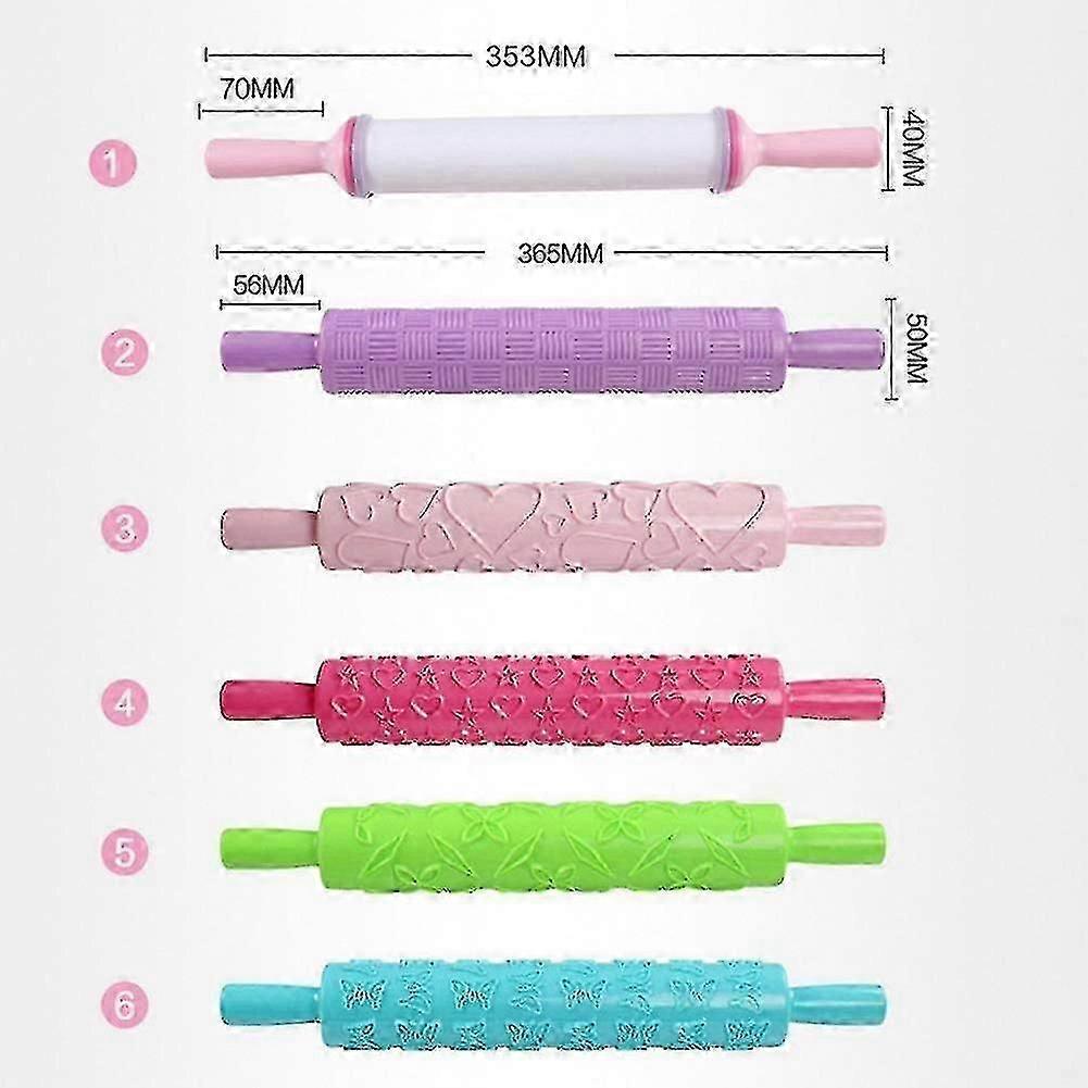 Colored Plastic Rolling Pins Rolling Pins For Baking Cookies (random Color) 12 Pcs