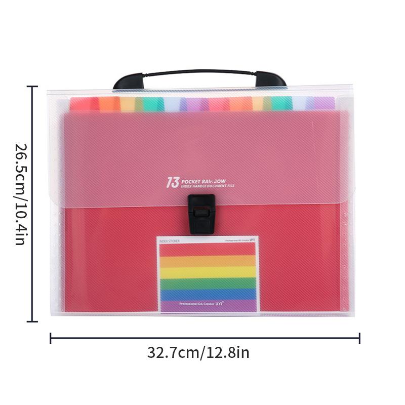 1PC Organ Bag Portable 13 Multi-Layer Folder Large Capacity Students With Paper Clips Commercial Coupons Storage Box