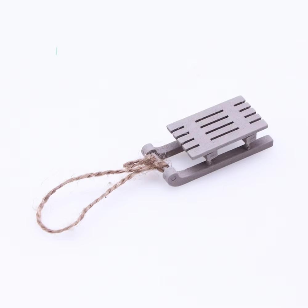 1Pc Dollhouse Miniature Sled Christmas Tree Pendant Sleigh Diy Doll'S Scene Decor