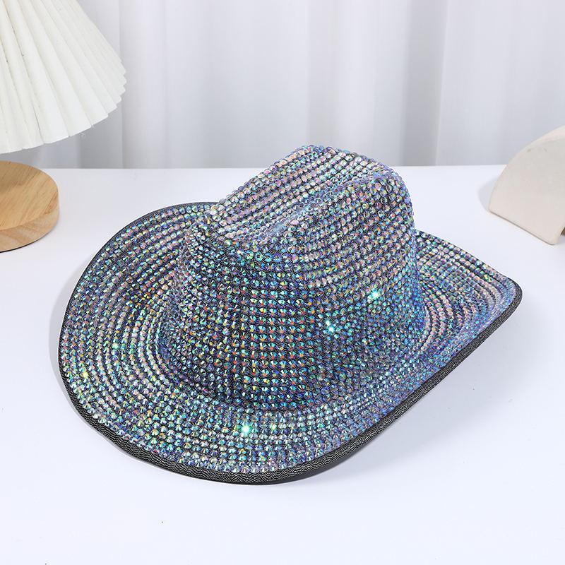 Top Hat Handmade Diamonds Colored Flash Diamonds Festival Ball Party Show Diamond Jazz Hat