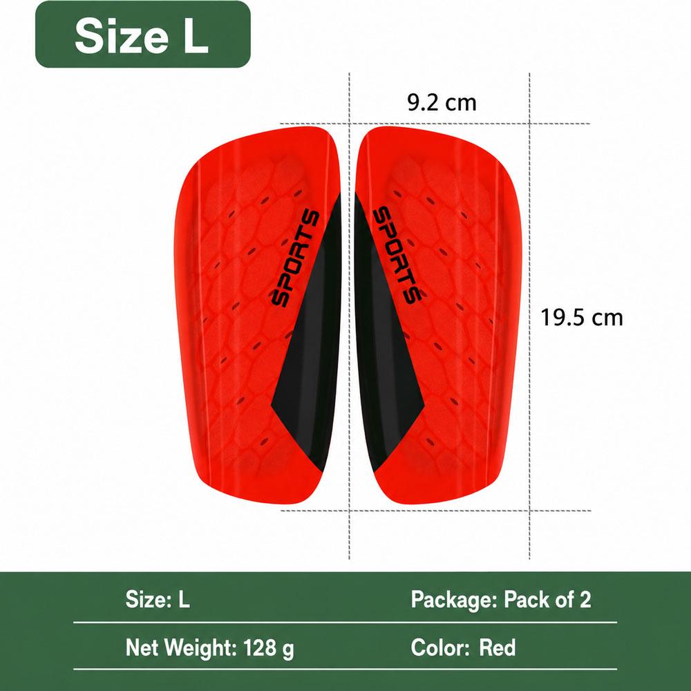 Adjustable Wrist Strap Shin Pads Comprehensive Protection Football Inserts Soccer Shin Guards for Outdoor Leg Guards Warmers M красный