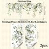 2pcs Watercolor Green Leaf Wall Decals Eucalyptus Plant Wall Stickers for Living Room Bedroom Nursery and Home Decoration