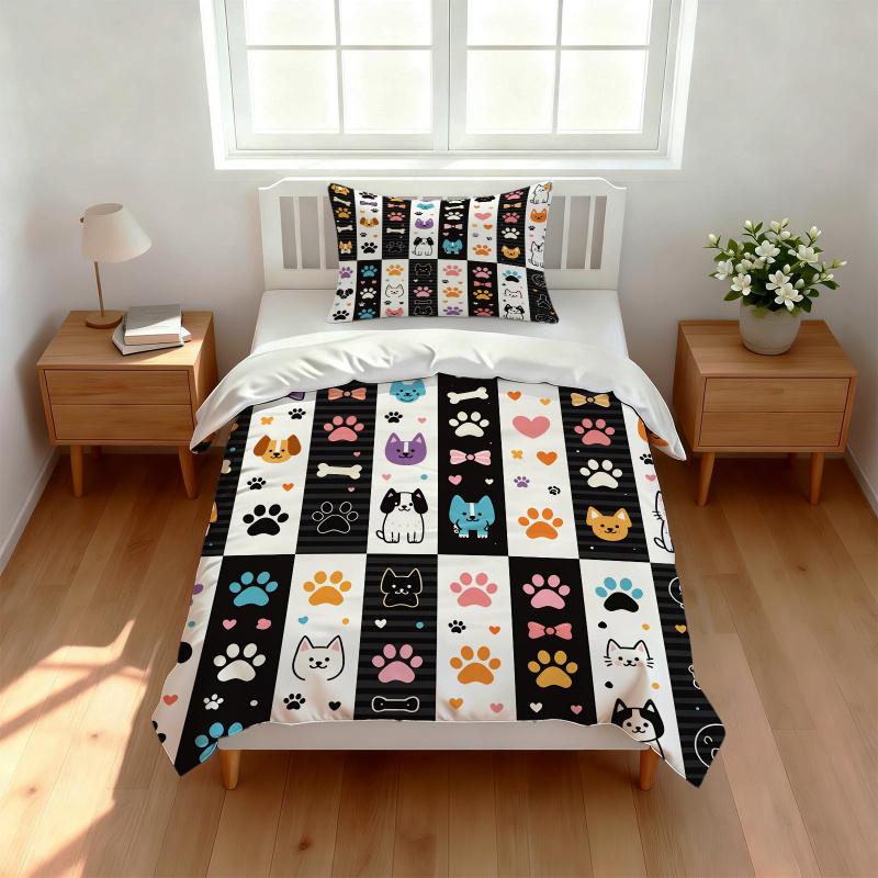 Euphoria Season 3 - Dog Print Duvet Cover Set, Soft, Skin-Friendly, And Comfortable, Suitable For Teenagers' Bedrooms.