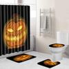 Halloween Bathroom Four-Piece Combination Set Bedroom Non-Slip Carpet Floor Mat Door Mat