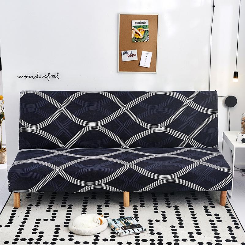 Armless Sofa Cover, Fully Enclosed Integrated Sofa Cover, Foldable Sofa Bed Cover, Fabric, Double and Triple Bed, Dust-proof