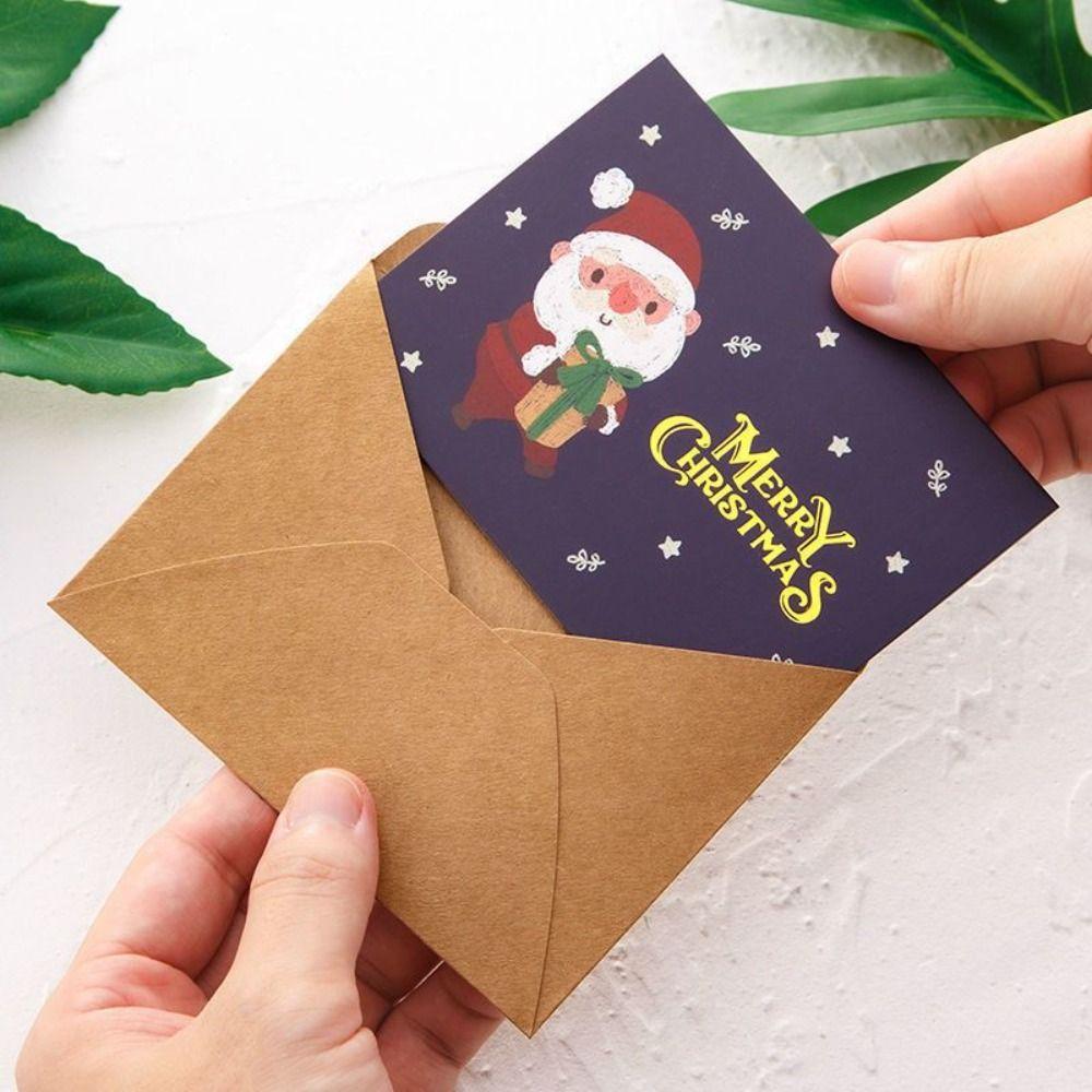 Christmas Tree Bell Elk Christmas Gift Gratitude Card Thank You Blessing Card  Party Favors Gifts