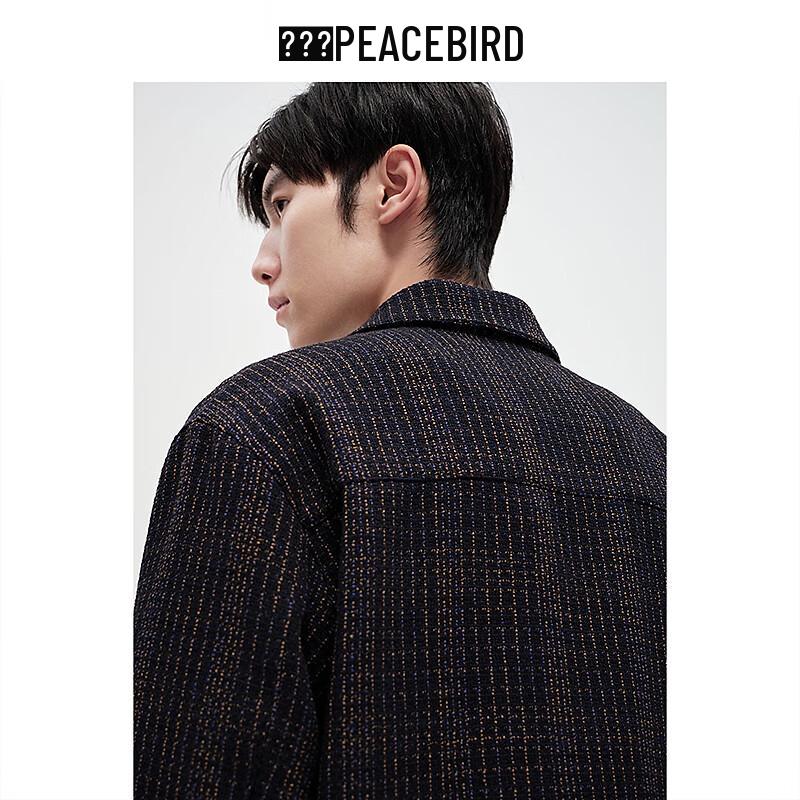 PEACEBIRD Men's Textured Color-block Casual Jacket