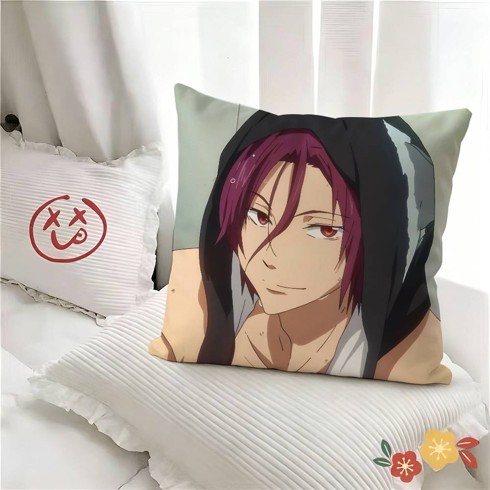 pc Cartoon Rin Matsuoka Pillow Case Fashion Square Pillowcase Bedroom Sofa Room Ins Decoration Leisure