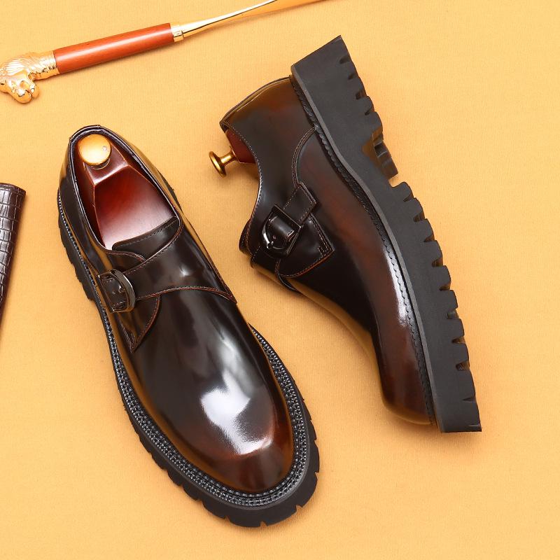 Pre-Sale: Men's Genuine Leather Thick-Soled Monks - British Business Casual