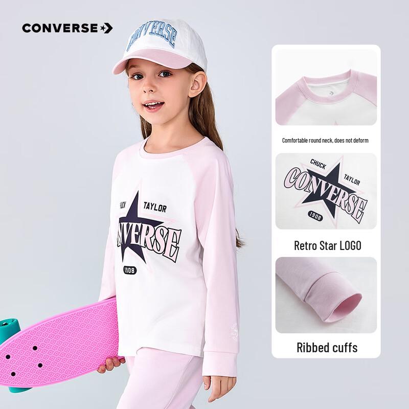 Converse Kids  Retro Letter Print Long Sleeve Tee 6