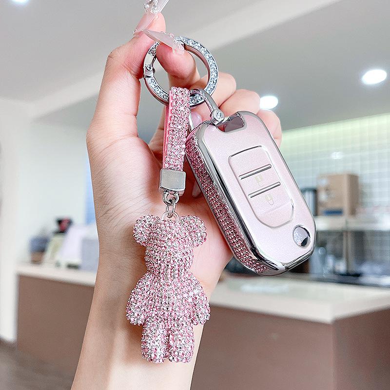 Premium Women's Car Key Case for Honda Accord, Civic, CR-V, Fit, Odyssey, Vezel, Lingpai, and XR-V