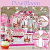 Wreath Unicorn Kids Birthday Party Supplies Colorful Tableware Plates Cup And Forks