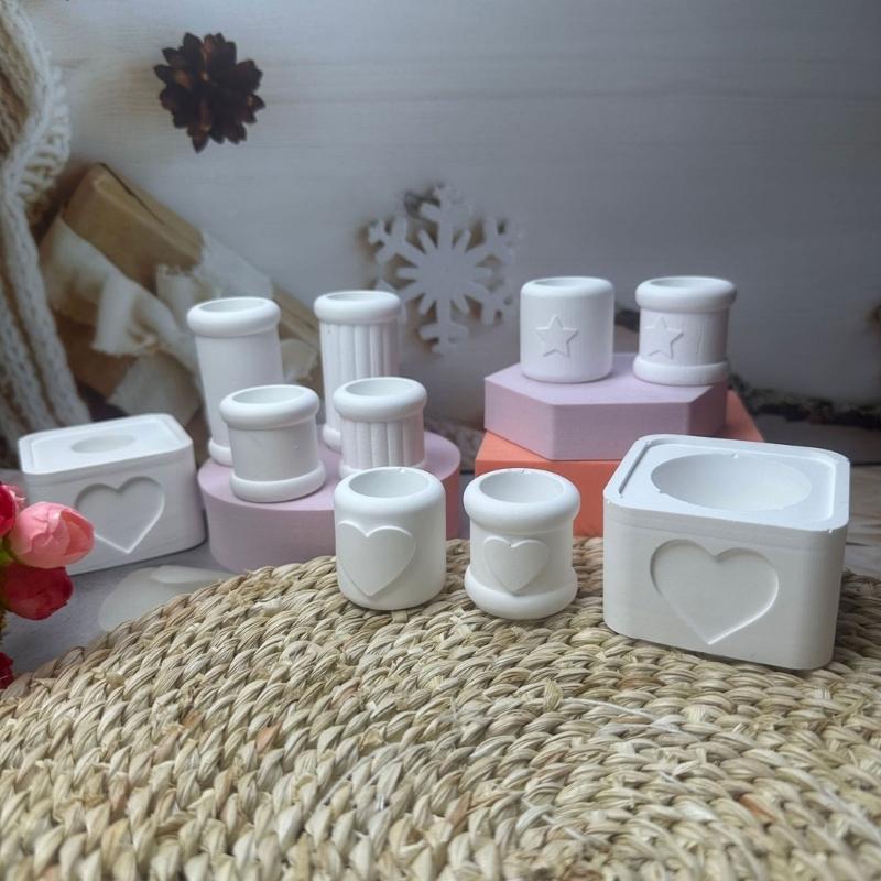 3D Cylinder Świecznik Silikonowy Forma Ręcznie Robione Formy Do Świeczników Tealight Mydło Glina Forma Do Tworzenia Dekoracji Weselnych Domu