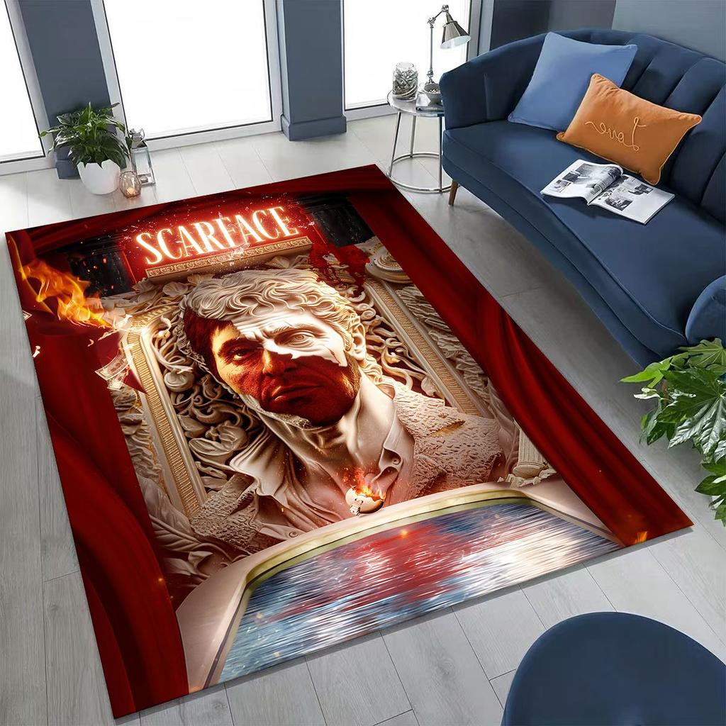 Classic Scarface Tony Montana Movie Art Carpet Rug for Bedroom Living Room Sofa Home Doormat Decor,Large Kids Non-slip Floor Mat