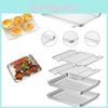 Stainless Steel 4pcs Baking Tray Rack Bbq Roaster Oven Cooling Rack Square Sheet