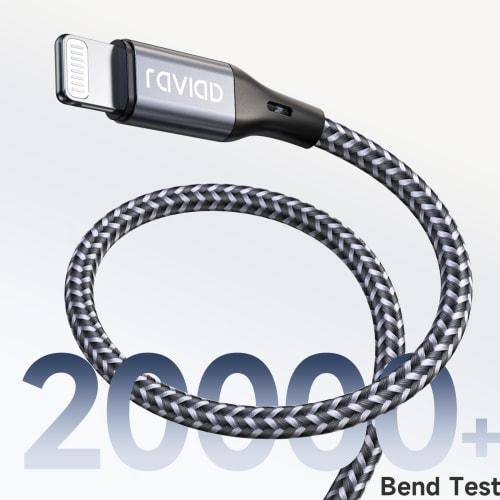 RAVIAD iPhone Charging Cable [3M/MFi Certified] Lightning Cable Fast Charging Data Transfer High Durability Disconnection Prevention iPhone 13/13 Pro/