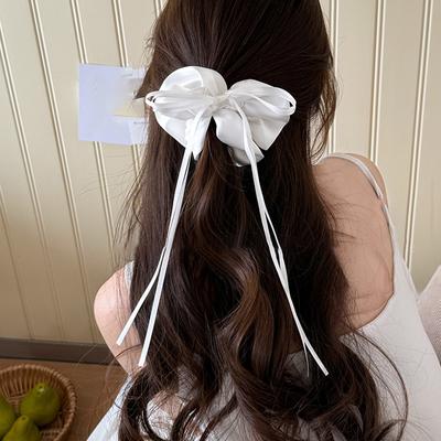Fabric Satin Bow Streamer Large Intestine Hair Band Women's Fresh and Fashionable Head Flower Versatile Headgear Hair Accessories