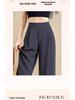 2026 Spring/Summer Women's High Waist Black Straight Leg Suit Pants