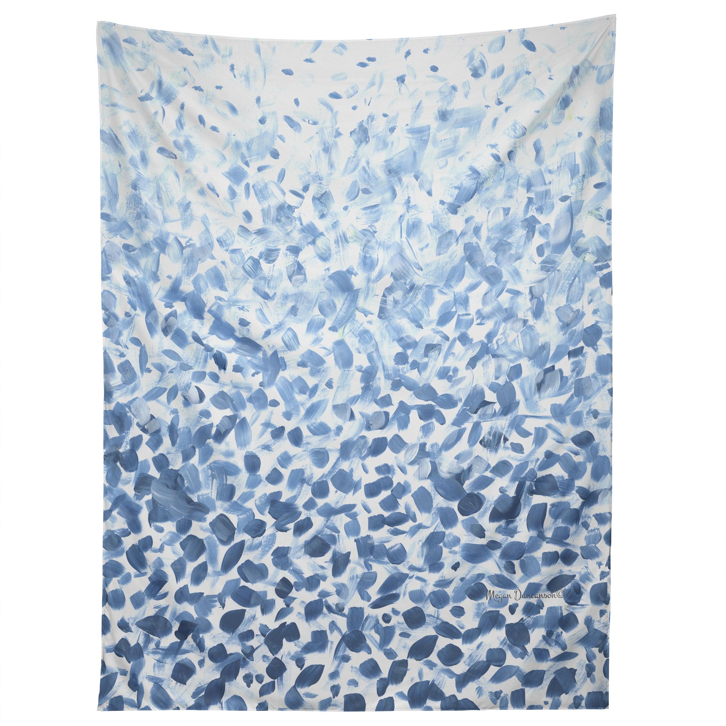 TROPICAL FUSION 14 ABSTRACT BLUES tapestry 75x100