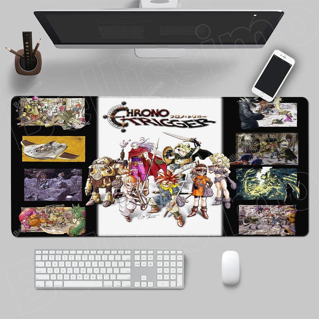 Mauspad Anime Gamer Gaming Zubehör Speed C-chrono Trigger Tastaturpad Gummi-Lock-Kante Schreibtisch-Mausmatte Laptop-Mauspad