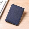 Men's Ultra-Thin Canvas & Leather Wallet: Multi-Card, Slim, Folding Design for Students & Youth.