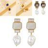 Trendy European Fashion Square Geometric Alloy Earrings Chic Simple Design
