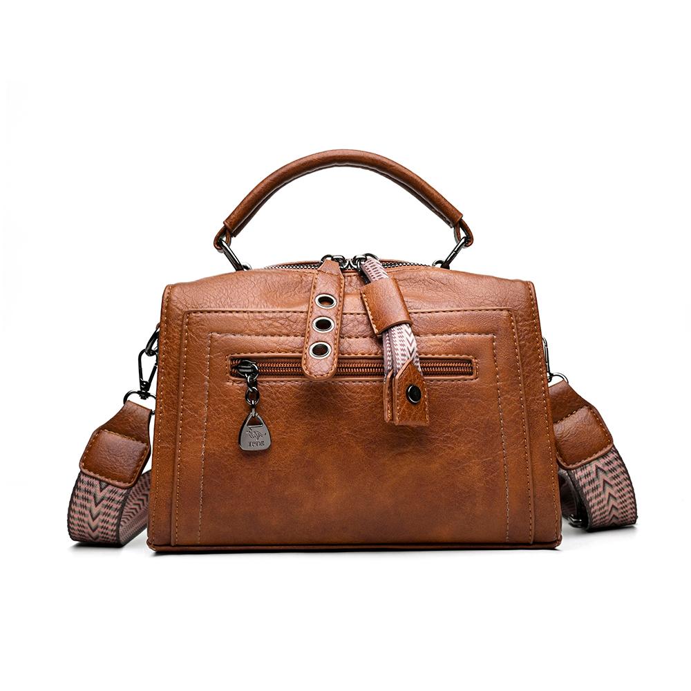 2026 New Large Capacity Boston Pillow Bag Women's Crossbody Soft Leather Handbag Commute Quality Single Shoulder Bag