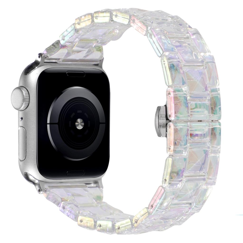 Transparent Laser Strap for Apple Watch Band 44mm 45 42 40 38 41 49mm Glacier Strap Wristband for iWatch Series 9 8 SE 7 6 5 4 3