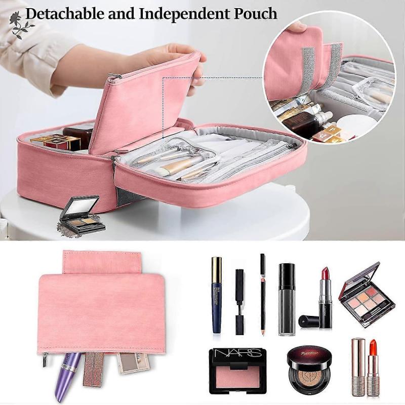 Damen Kulturbeutel Make-up Tasche Große Kapazität Kulturbeutel Wasserdichte Reisetasche 2 Stück Rosa