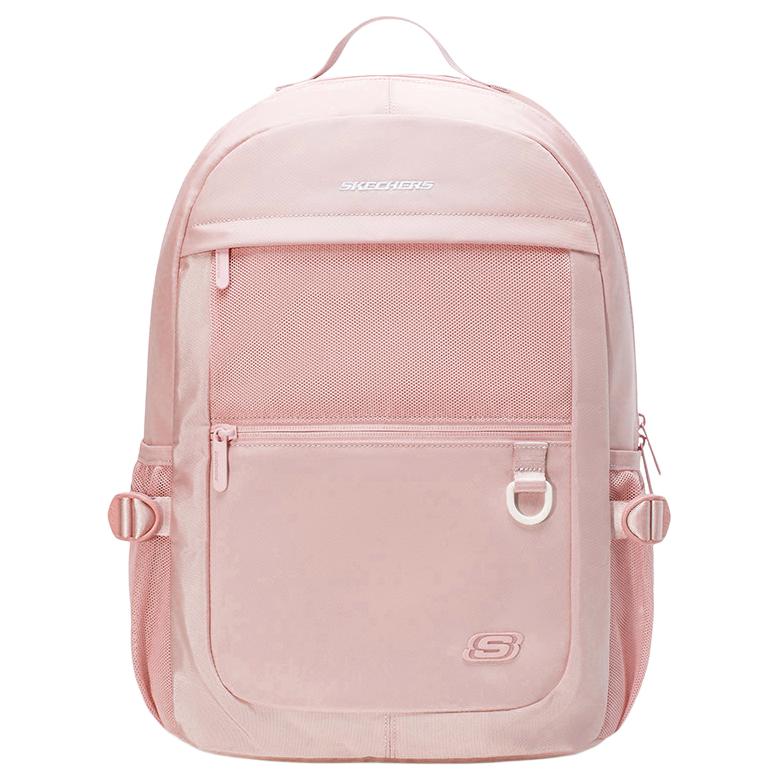 Skechers Casual Versatile Zipper Closure Fabric Backpack Large Size Unisex backpacks Strawberry-Cream-Pink L124U071-01UJ Strawberry Cream Pink,Large