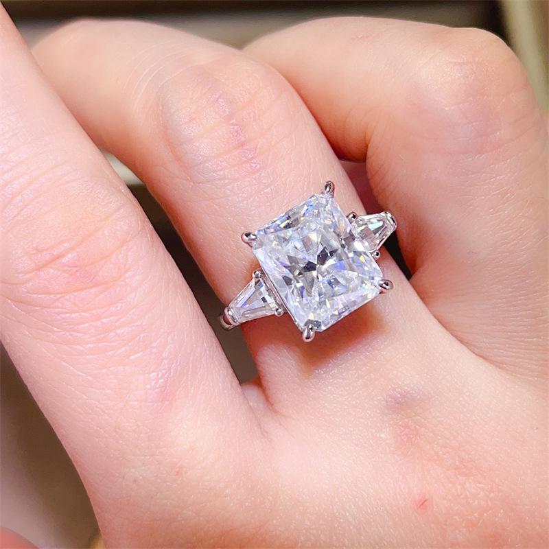 Women's Fashionable 5 Carat Fancy Cut Colored Moissanite Rings