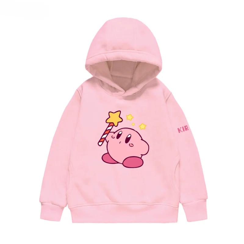 2025 Cute Kirby Hoodies Boys Clothing Kids Children's Boy's Clothing Round Neck Sweatshirt Girls Clothes 4 To 14 Years Hoodies