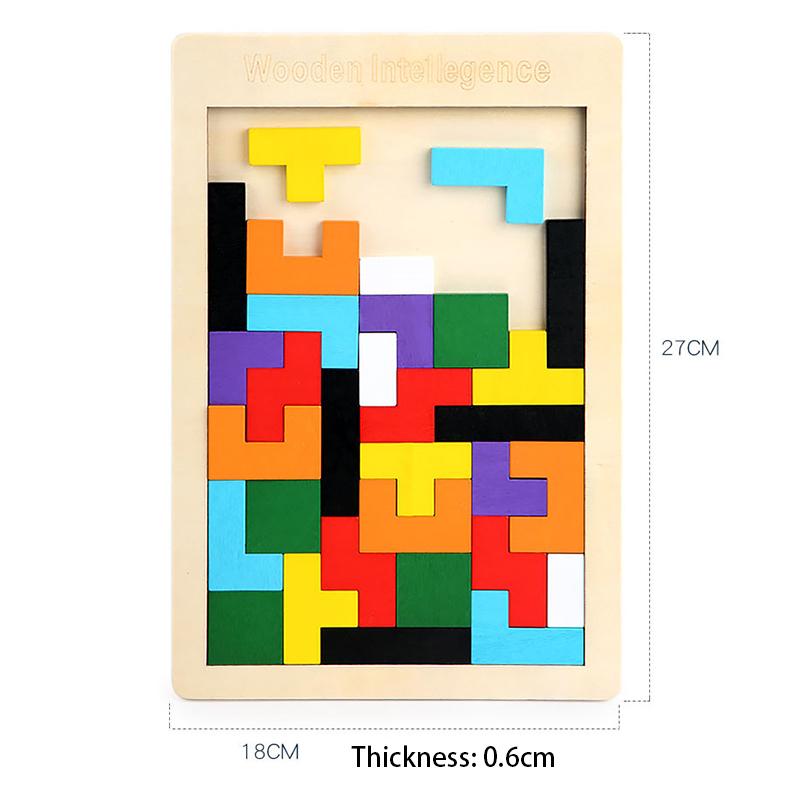 

1 Set Wooden Puzzle Thinking Logic Square Toy Puzzle Challenging Burn The Brain Baby Early Education Fun Parent Child Games
