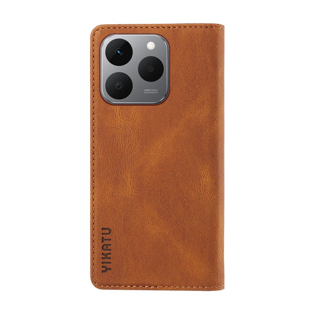 For Realme 15T 5G Leather Cover YIKATU YK-004 Skin-Touch Wallet Phone Cases