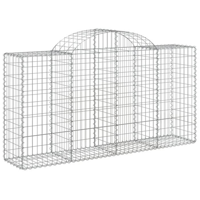 VidaXL Paniers à gabions arqués 10 pcs 200x50x100/120 cm fer galvanisé, gabion, cage de gabion, panier de mur de gabion, mur 3146328