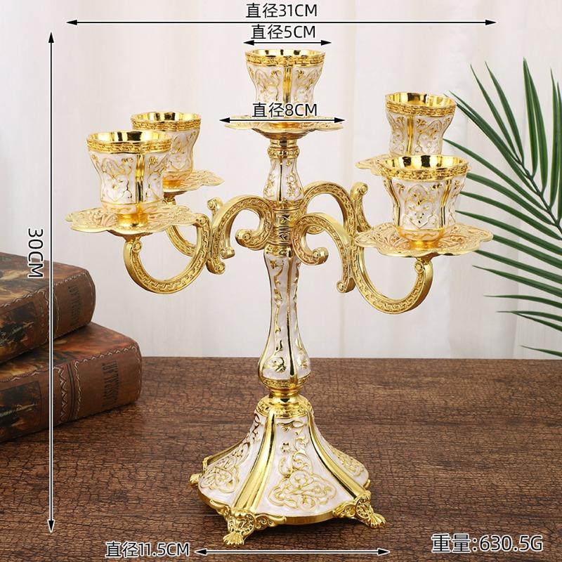 Retro Zinc Alloy Candle Holder Multi Head Candle Rack Wedding Decoration Candlestick Holder Candlelight Dinner Candles Stand