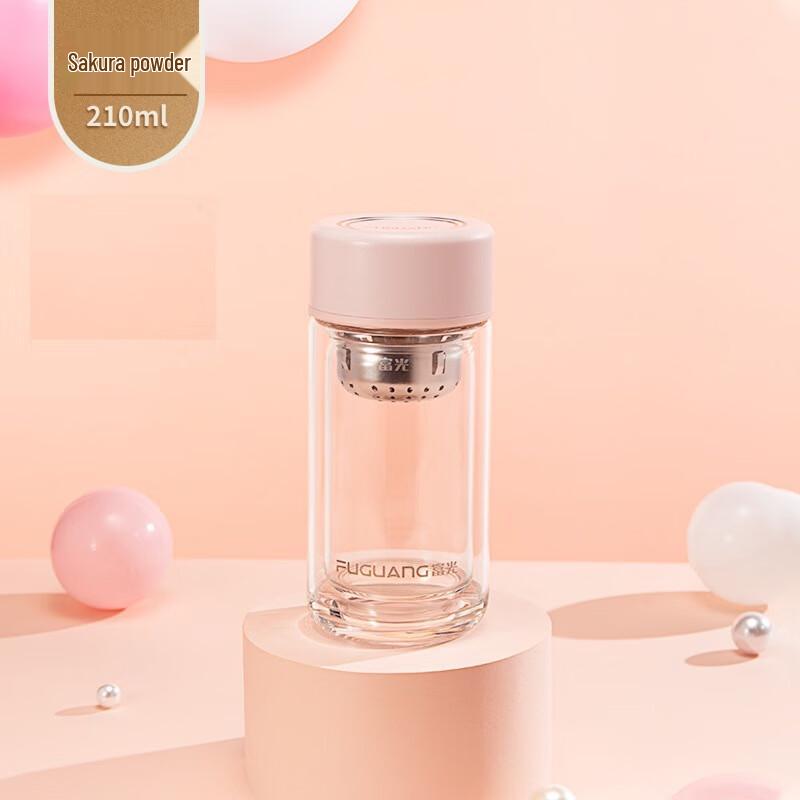 Fuguang Portable Double-Layer Glass Water Bottle & Tea Cup