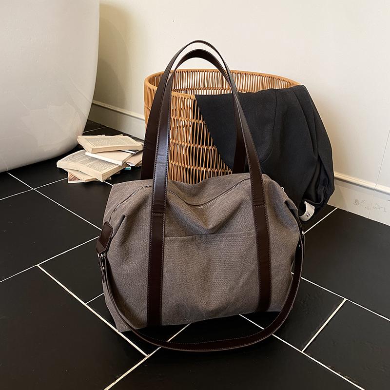 Stylish Canvas Shoulder Bag for Women with Wide Strap and Spacious Design