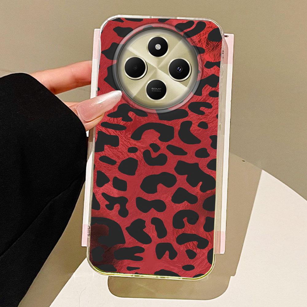 Retro Red Leopard Vortex Texture Phone Case for Xiaomi Redmi Note 14 13 12 11 11S 10 9 8 Pro 9C 13C 14C A5 A3 A4 A3X 9C A1 Cover