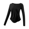 Autumn V-neck long-sleeved women's yoga casual T-shirt quick-drying top outdoor sports fitness dance clothes slim and thin