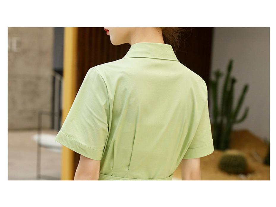 Sommer Koreanische Drape Taille Schlank Langes Kleid für Frauen - HF2510