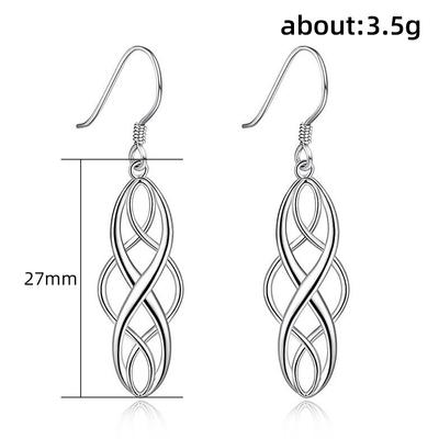 Orecchini placcati argento orecchini in argento S925 orecchini placcati argento forma geometrica intrecciata orecchini da donna gioielli