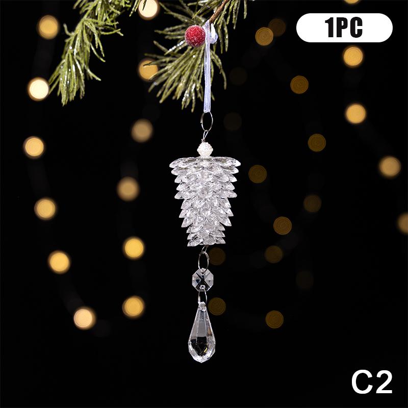 Průhledné akrylové vánoční ozdoby Vánoční závěsné ozdoby Vločka & Rampouch Závěsná dekorace Novoroční party dekorace