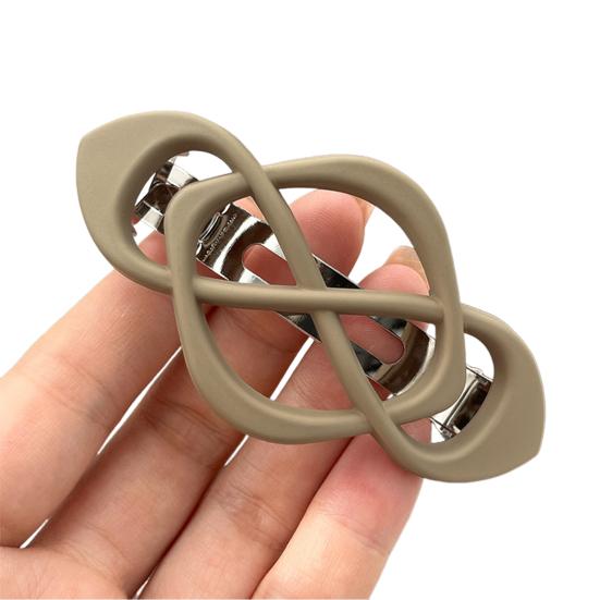 Hair Barrette Retro Style Hollow Metal Spring Design Back Head Hair Clip Women Matte Finish Hair Accessories