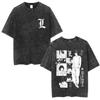 Washed Vintage Anime Death Note Ryuk T Shirts Men Women Fashion Oversized Crewneck Tshirts Mens Cartoon Manga Merch Streetwear