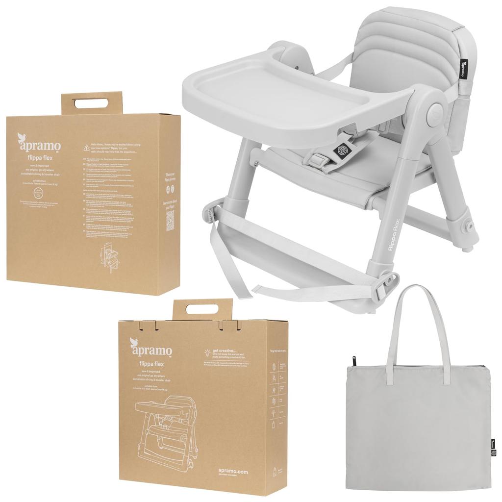 Apramo Folding Baby Chair, Suitable for Babies, Toddlers, and Outdoor Use, with Non-Slip Design and Durable Safety Belt (Flex/White)