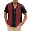 Herr Sommar Kortärmad Mode Randig Skjorta Herr Casual Krage Knapp Skjorta Toppar